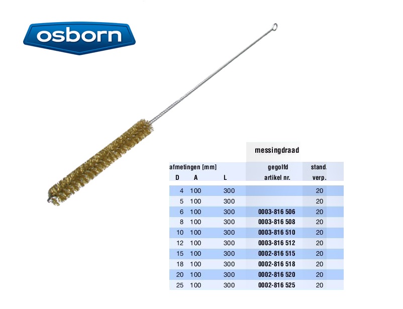 Draadwisser messingdraad gegolfd 6x100x300 mm OSBORN 0003-816 506