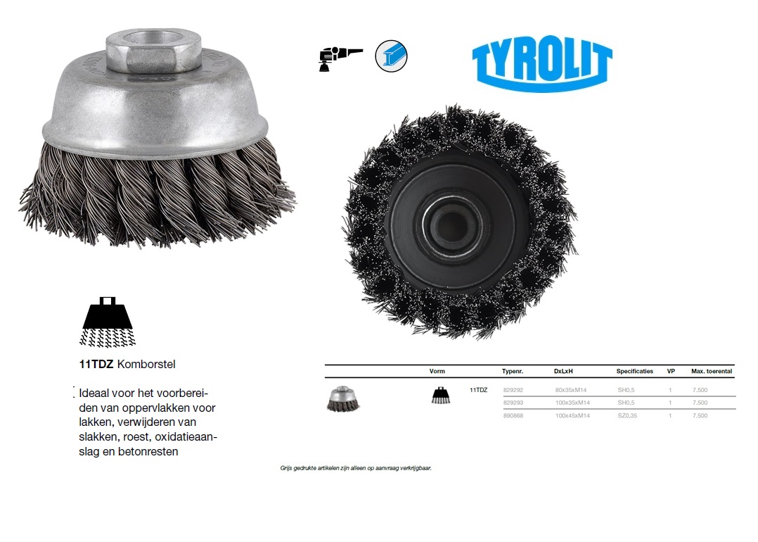 Komborstel 80x35xM14 SH0,5 11TDZ