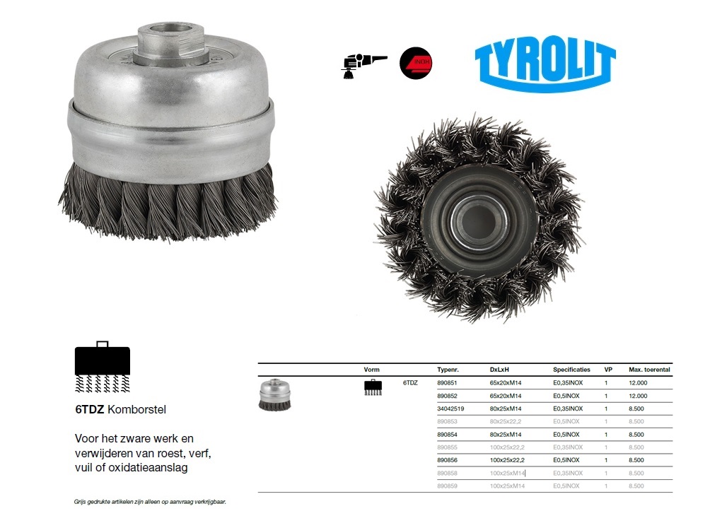 Komborstel 100x25x22,2 SH0,5 6TDZ | DKMTools - DKM Tools