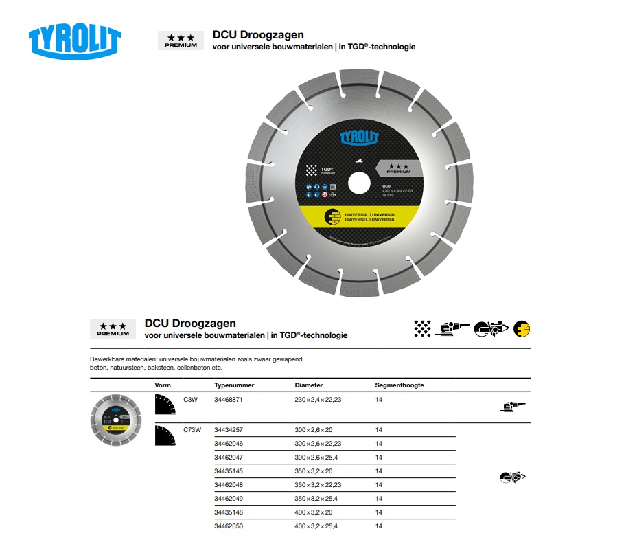 DCU Diamant Droogzaag CKW 230x2,4x22,23 DCUP4