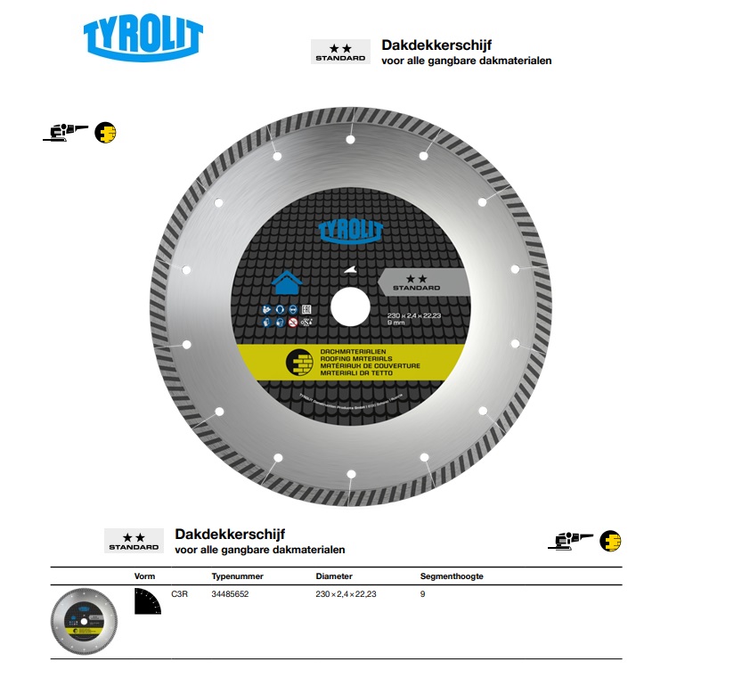 Dakdekkerschijf C3R 230x2,4x22,23 DCUS1-FC