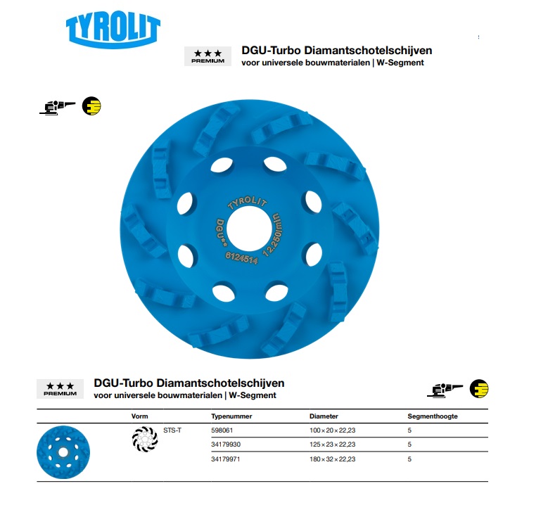 Diamantschotelschijf STS-T 100x18x22,23 5 DGU Turbo