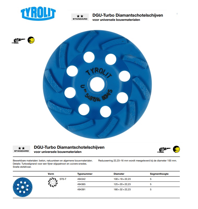 Diamantschotelschijf STS-T 100x18x22,23 5 DGU