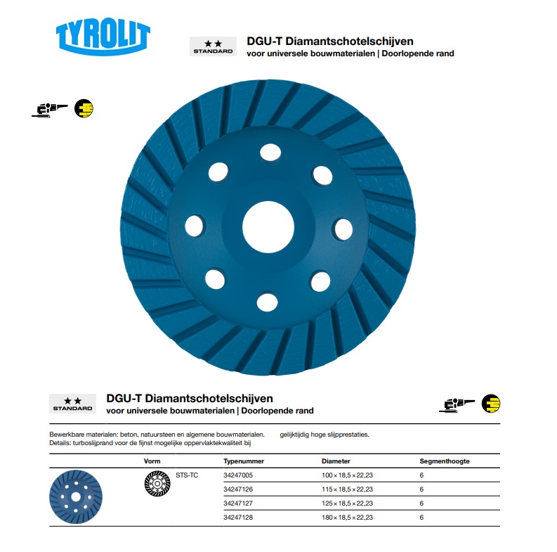 Diamantschotelschijf STS-TC 100x21x22,23 h6 DGU-T