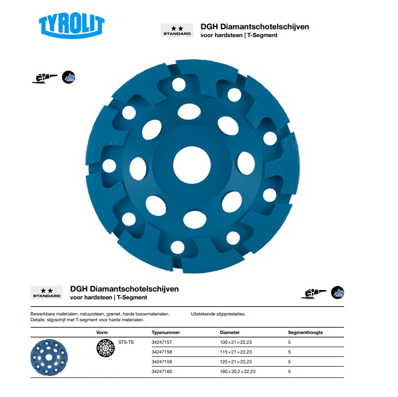 Diamantschotelschijf STS-TS 100x21x22,23 h5 DGH