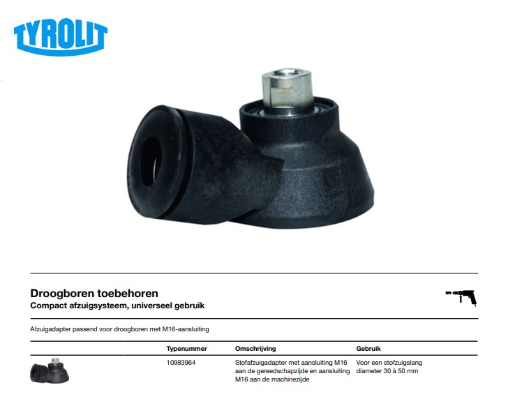 Adapter voor stofafzuiging K/8