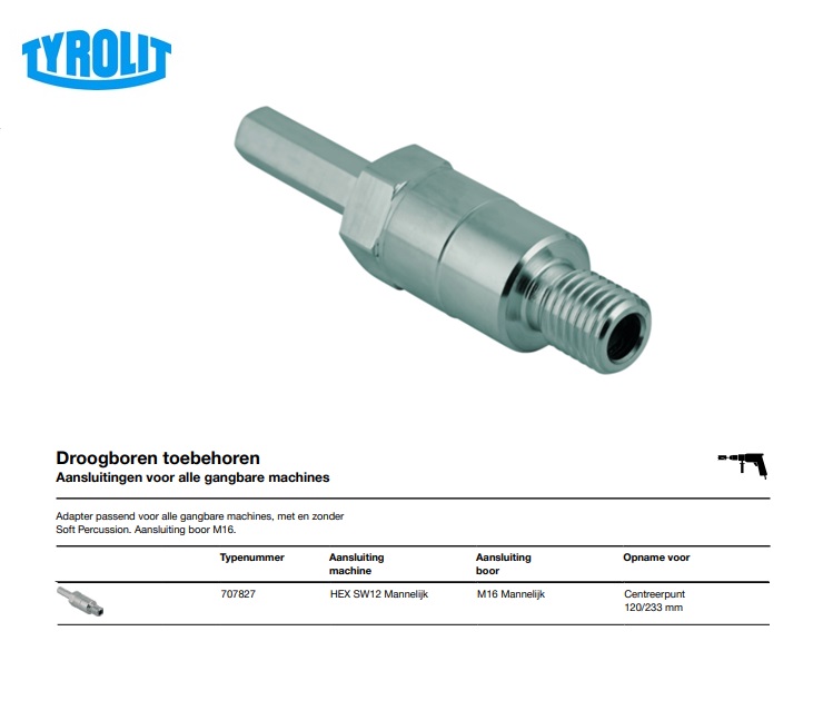 Aansluiting  SW12  voor  centreerboor SDS | DKMTools - DKM Tools