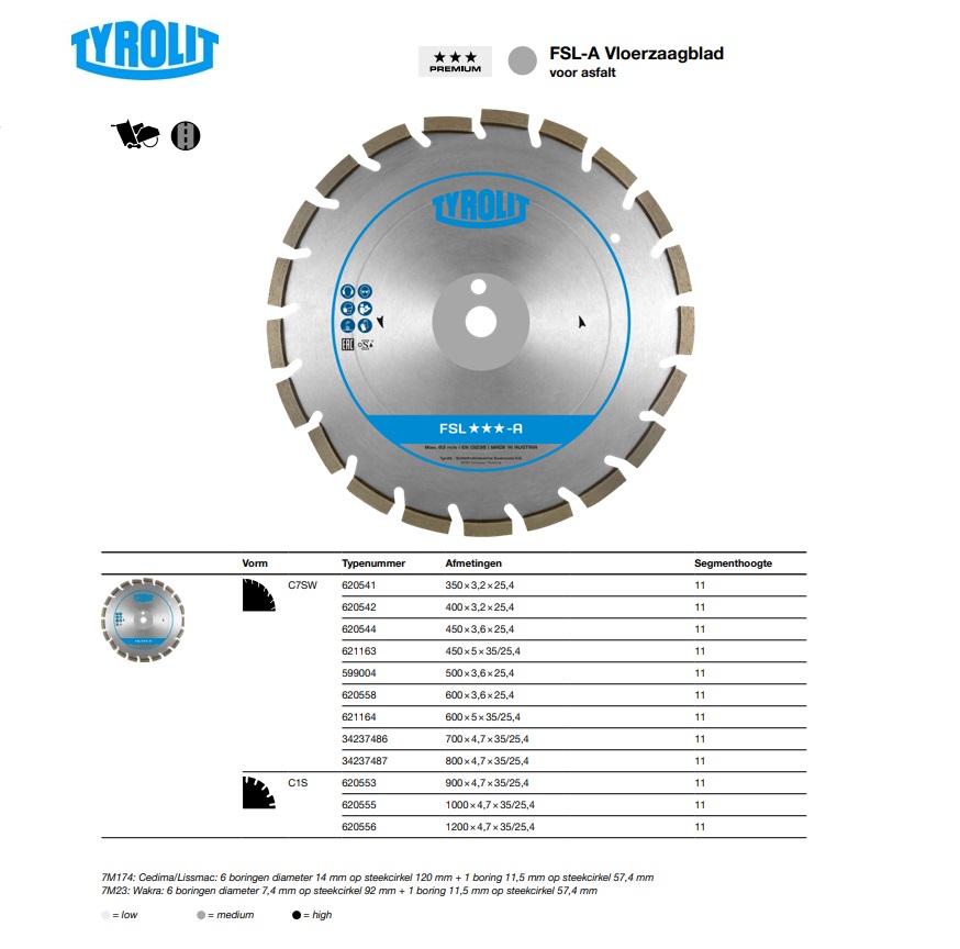 Asfaltzaag C7SW 350x3,2x25,4 9 FSL-A