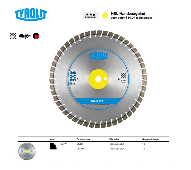 Handzaagblad C77W 405x2,8x25,4 13 HSL