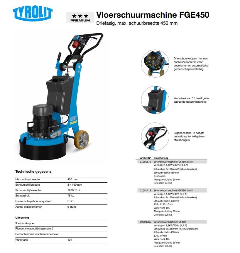 Betonschuurmachine FGE400 | DKMTools - DKM Tools