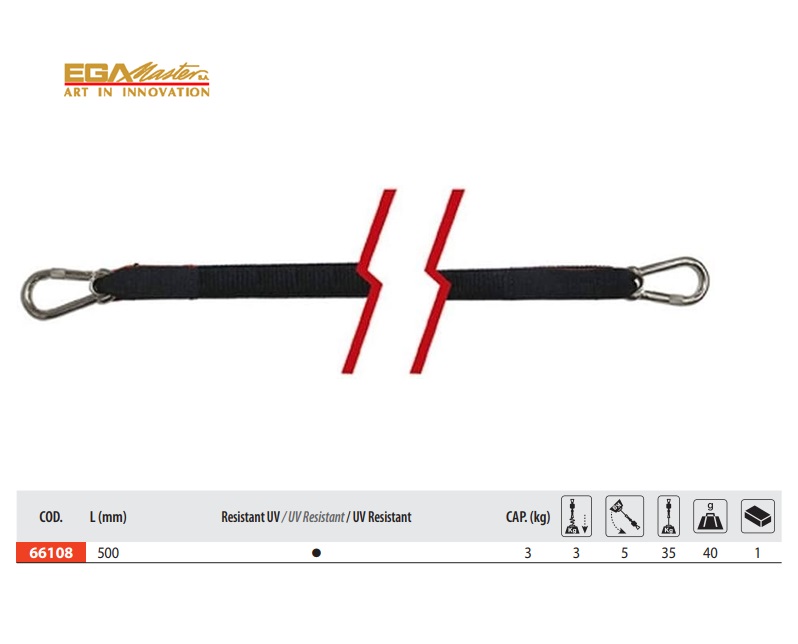 Karabijnhaak Lanyard (zonder clip) handvat 3 kg