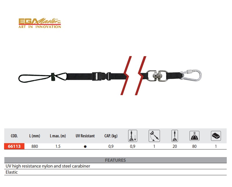 Lus Lanyard UV-bestendig met draaibaar stuk ACO