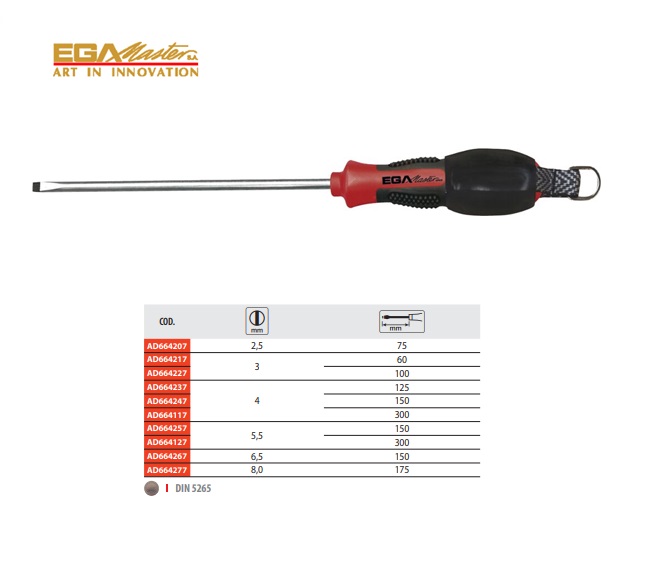 Elektricien Schroevendraaier Sleuf 2,5 X 75mm Mastertork Antidrop