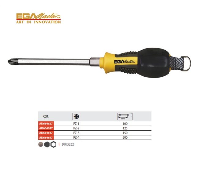 Schroevendraaier Pozidriv PZ-1 X 100mm Mastertork Antidrop