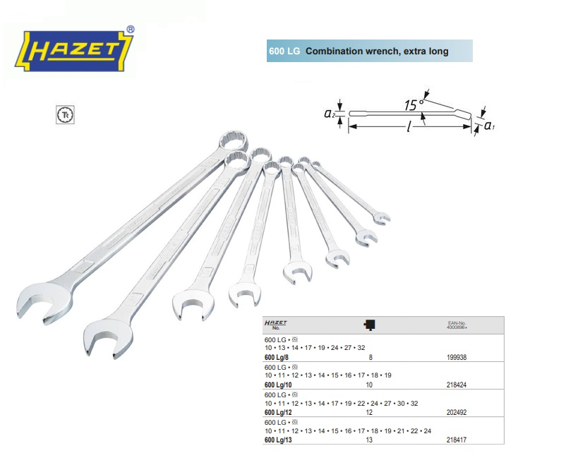 Ringsteeksleutelset extra lang 7 XL-0111 8-22mm Gedore 6104960 | DKMTools - DKM Tools