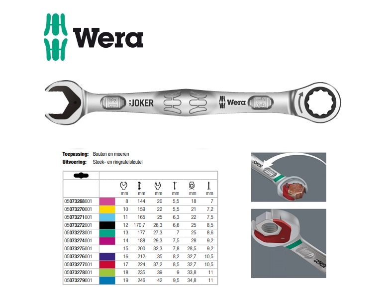 Wera Ringratel steeksleutel 8mm JOKER