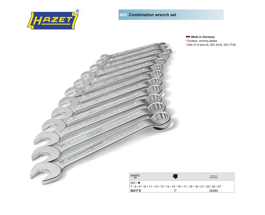 Hazet Combinatie sleutelset 603/17N