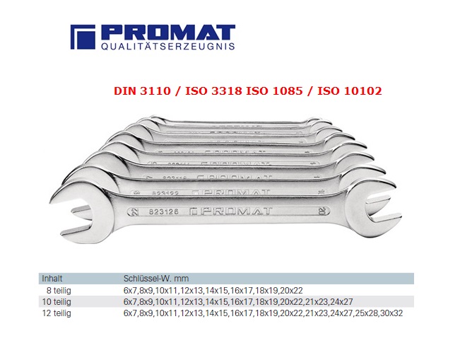 Steeksleutelset 6-27mm 10-delig Promat 4000823203 | DKMTools - DKM Tools