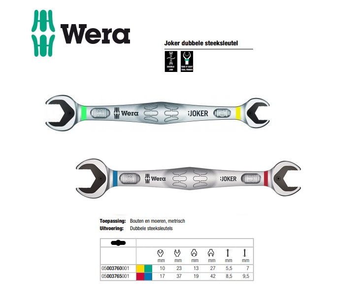 Wera Joker Steeksleutel 10x13mm L.167mm