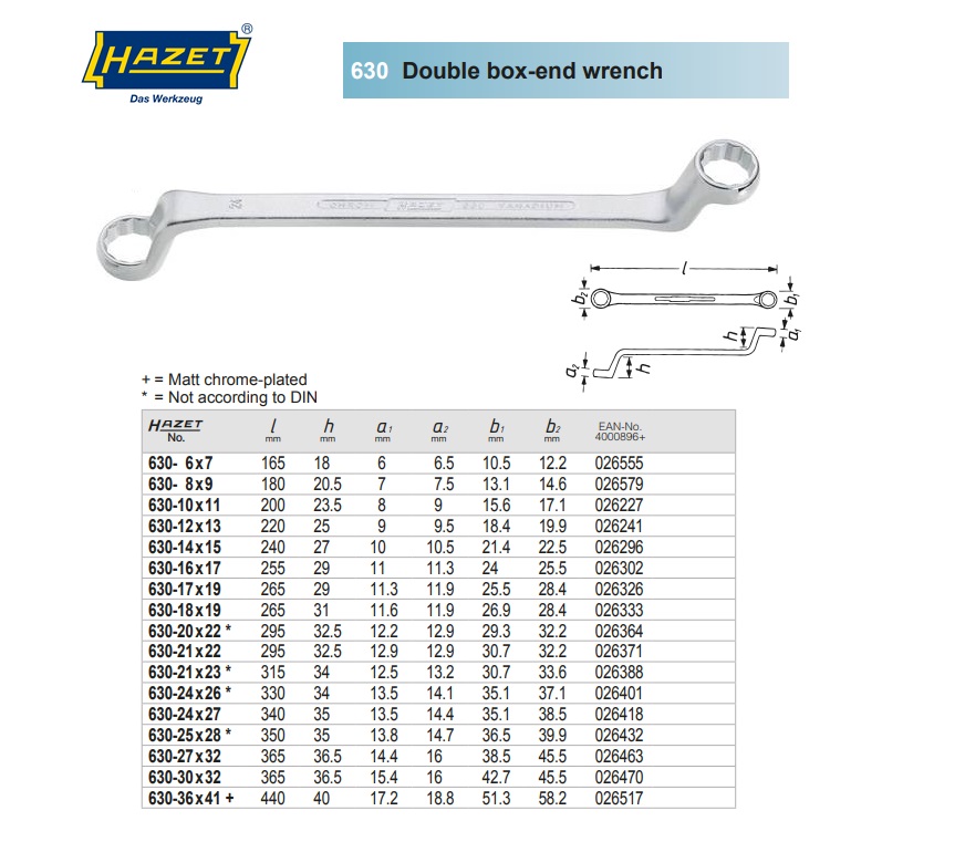 Ringsleutel DIN 838 6 x 7 mm Hazet