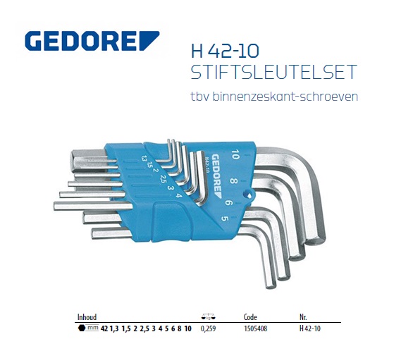 Stiftsleutelset 10-dlg 1,3-10 mm | DKMTools - DKM Tools