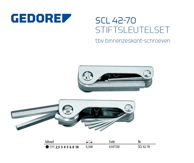 Stiftsleutelset 7-dlg 2,5-10 mm