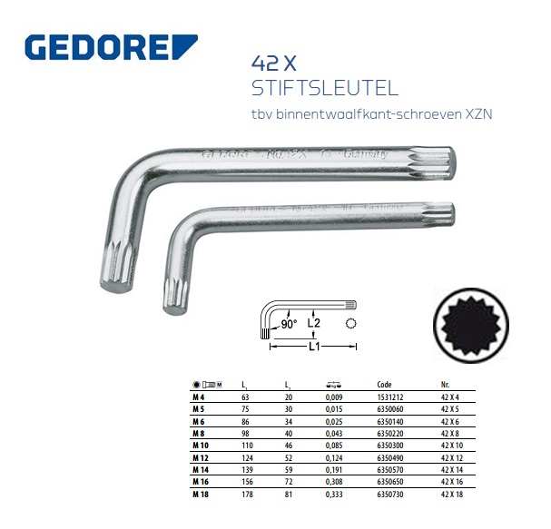 Stiftsleutel XZN M4