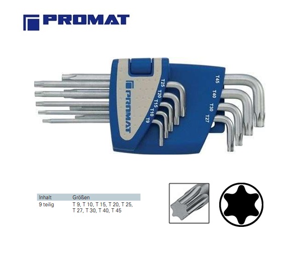 Promat Inbuslseutel set TORX 9-delig TX 9-TX 45 S2-St | DKMTools - DKM Tools