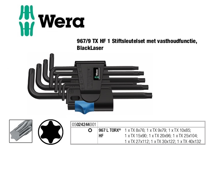 Wera 967 L TORX HF Inbuslseutel set 9 delig