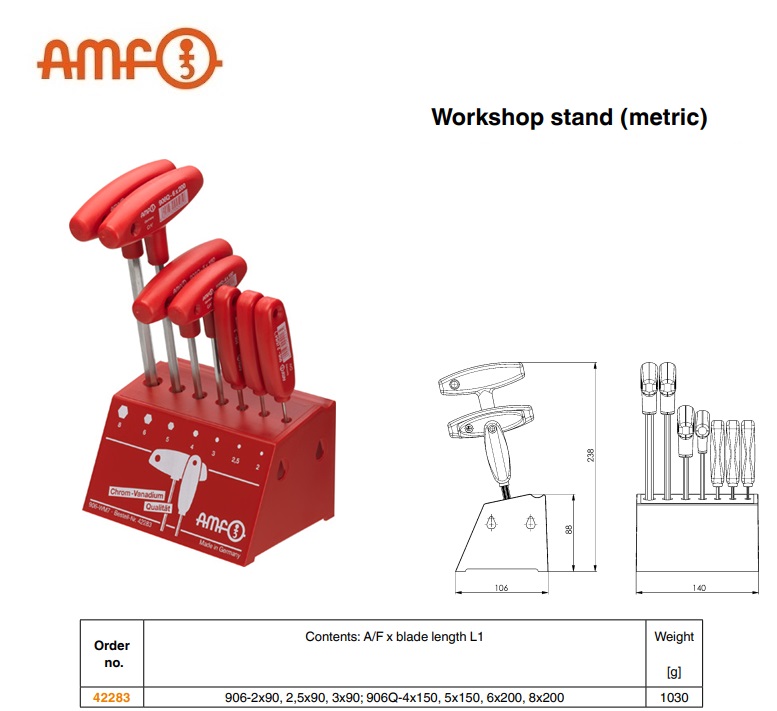 Werkplaatsstandaard kogelkop inbussleutel 9-delig | DKMTools - DKM Tools