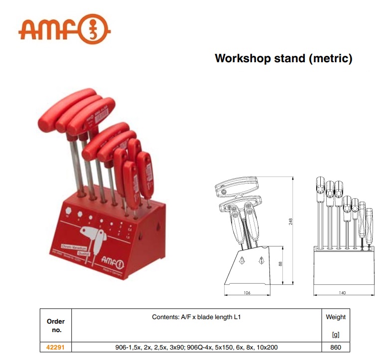 Werkplaatsstandaard met inbussleutels T-handgreep 7-delig | DKMTools - DKM Tools