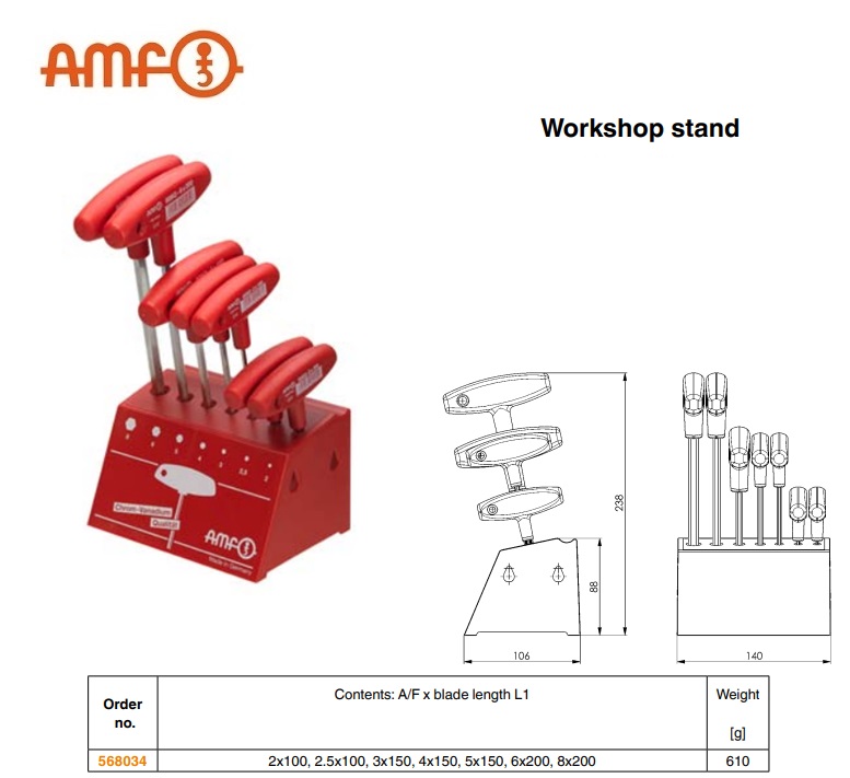 Werkplaatsstandaard met inbussleutels T-handgreep 7-delig | DKMTools - DKM Tools