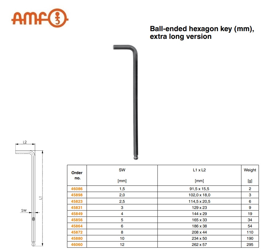 Kogelkop inbussleutel extra lang 2,5 mm | DKMTools - DKM Tools
