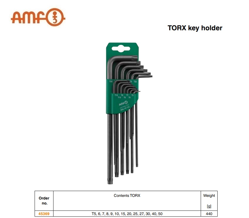 Inbussleutelset TORX 13-delig