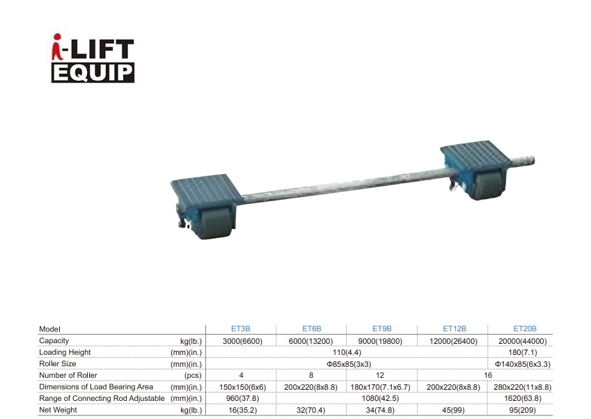 Transportroller verstelbaar ET12B 12000kg | DKMTools - DKM Tools