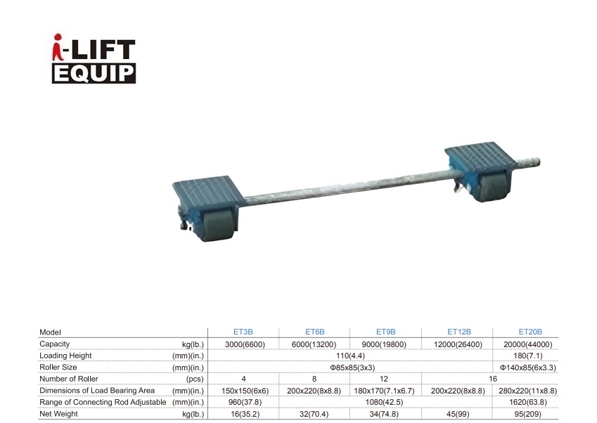 Transportroller verstelbaar ET20B 20000kg | DKMTools - DKM Tools