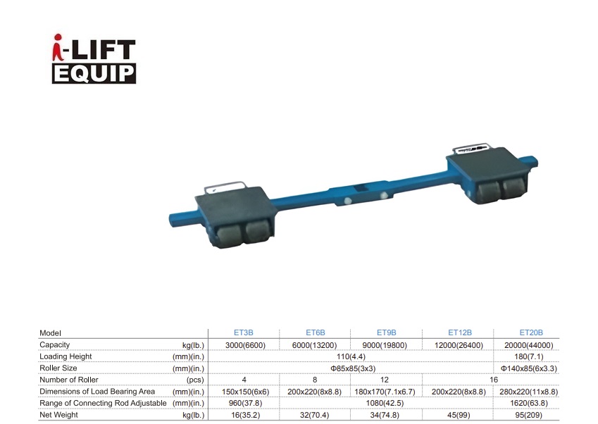 Transportroller verstelbaar ET9B 9000kg | DKMTools - DKM Tools