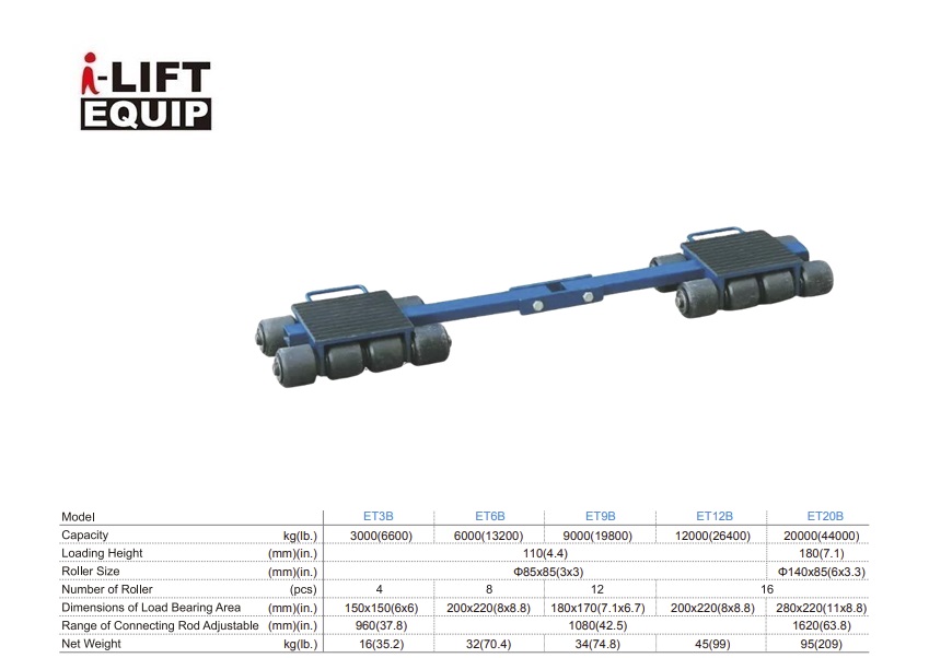 Transportroller verstelbaar ET3B 3000kg | DKMTools - DKM Tools