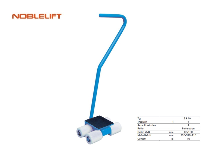 Rolwagen voor zware lasten SS40-N 1120x415x145mm