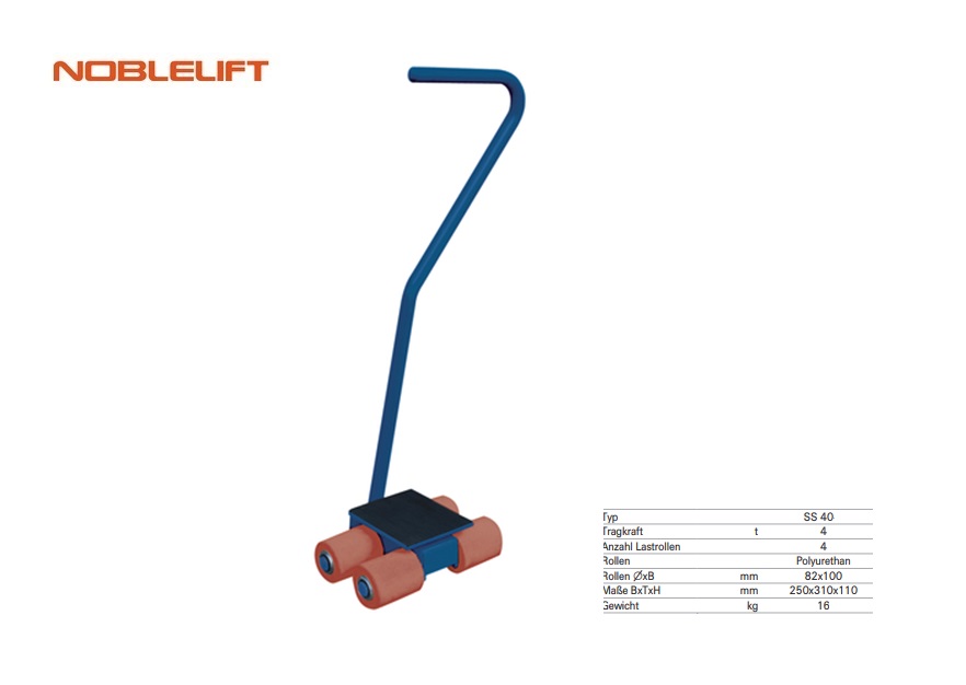 Rolwagen voor zware lasten SS40-P 1120x415x145mm