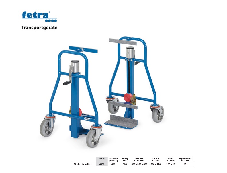 Meubel hefroller 6980 Met draaispindel Fetra 6980