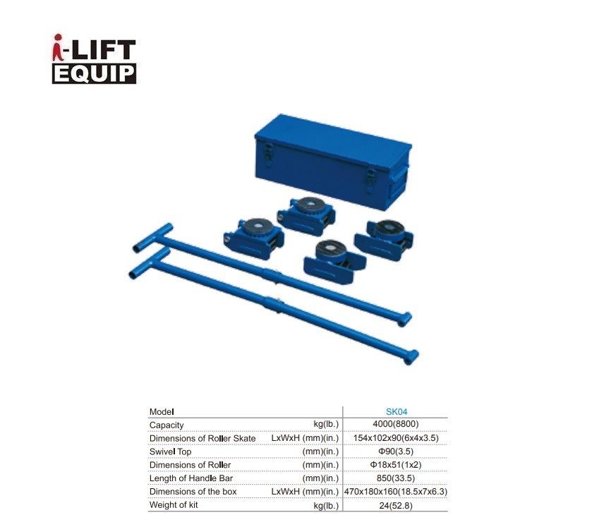 Complete transportroller kit SK04 4000kg