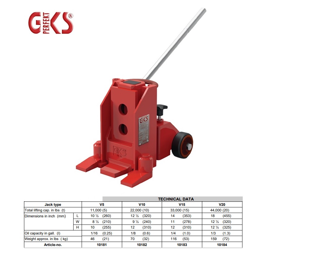 Hydraulische teenkrik V10