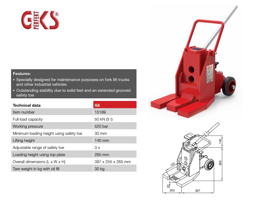 Heftruck vijzel G5