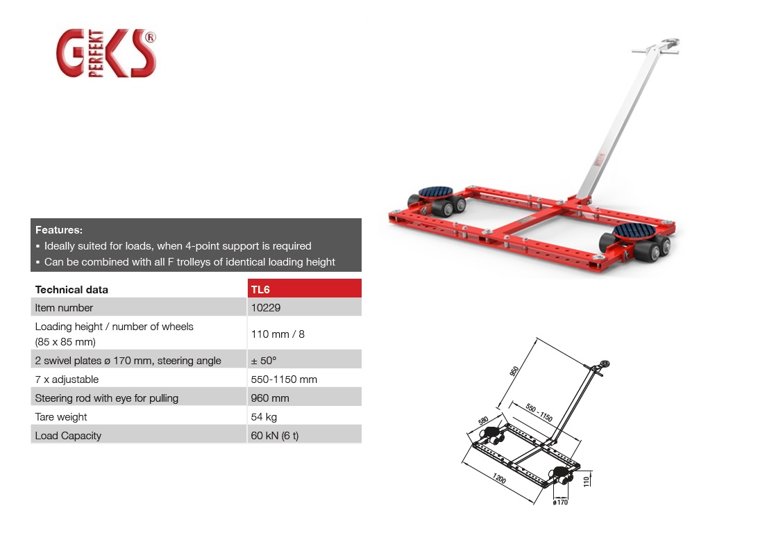 Tandem transportroller TL60 | DKMTools - DKM Tools