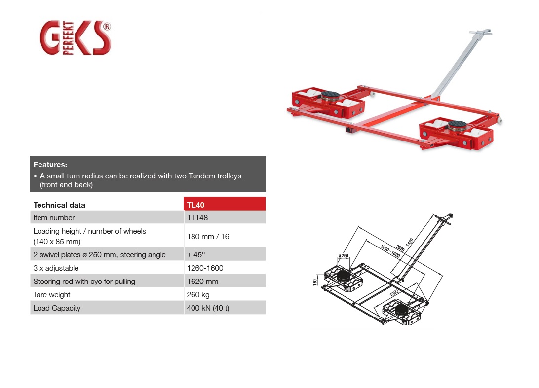 Tandem transportroller TL6 | DKMTools - DKM Tools