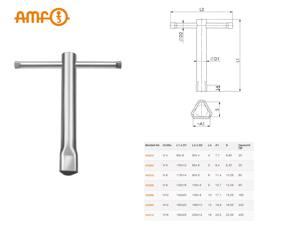 Driekant Dopsleutel DIN 22417A-M4x90mm | DKMTools - DKM Tools