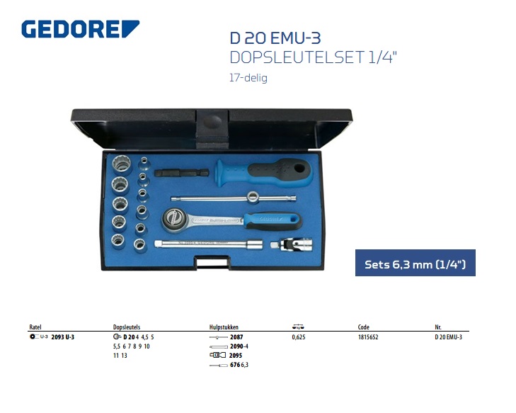 Dopsleutelset 1/4