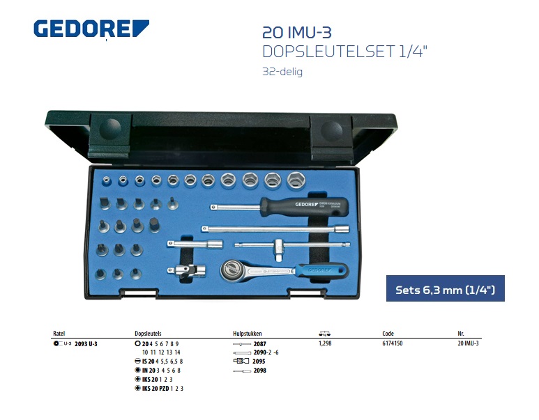 Dopsleutelset 1/4