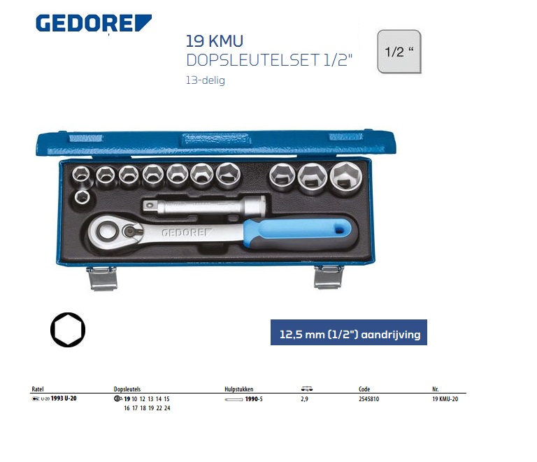 Dopsleutelset 1/2